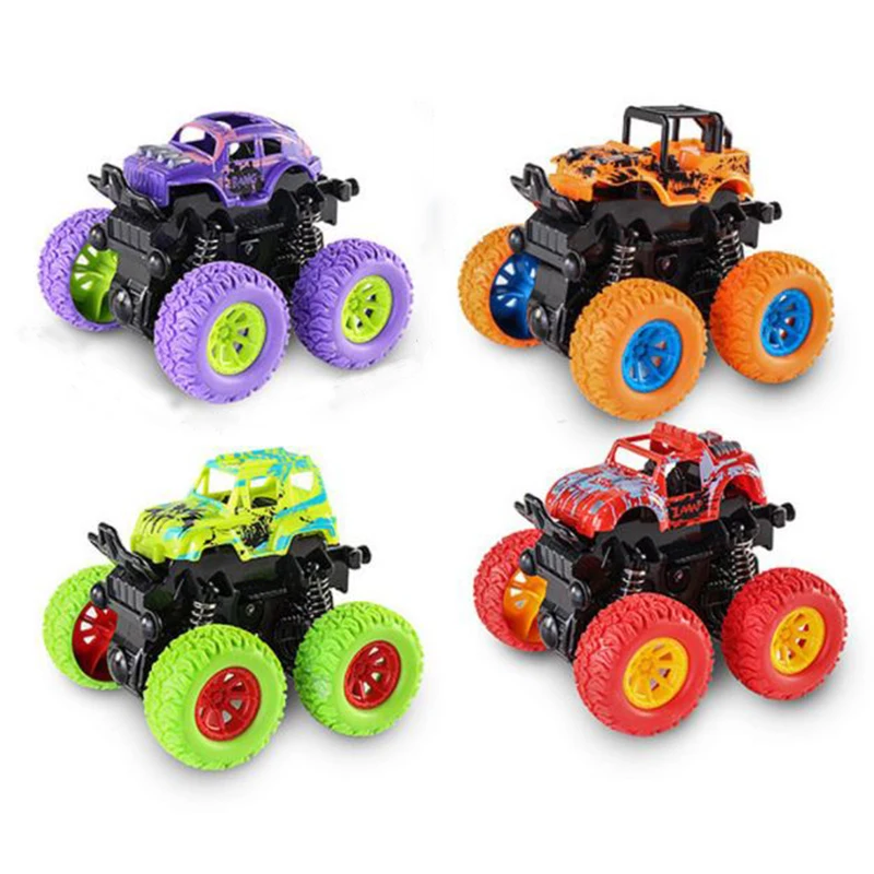 

Mini Inertia Four-Wheel-Drive off-Road Vehicle Children Simulation Model Car Anti-Shatterproof Pull Back Stunt Baby Car Model