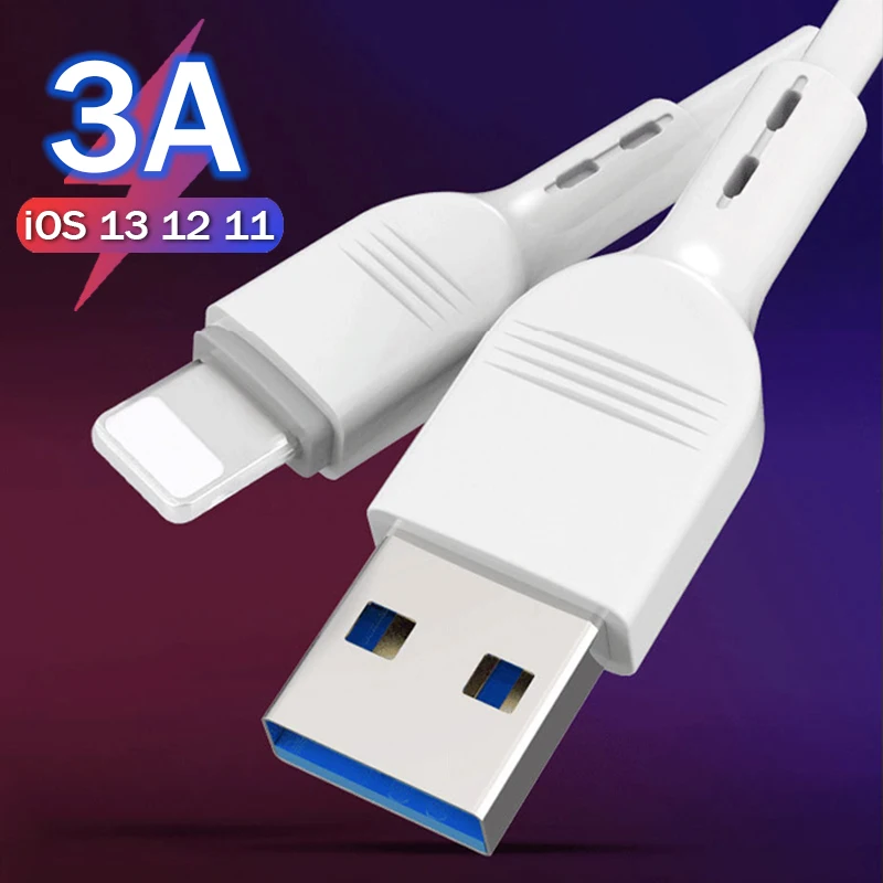 3A 8Pin USB кабель для передачи данных Iphone X Xs max Xr 8 7 6 plus 6s плюс 5s быстрой зарядки Кабели