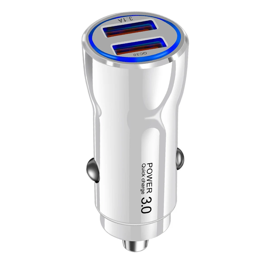 White Dual USB Олаф USB Автомобильное зарядное устройство Quick Charge 4,0 3,0 для iPhone samsung Xiaomi быстрое зарядное устройство QC 3,0 QC 4,0 автомобильное зарядное устройство для мобильного телефона s - Тип штекера: White Dual USB