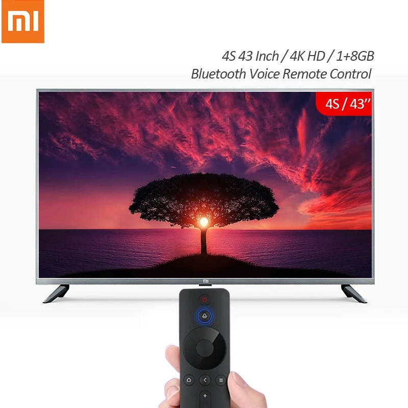 Xiaomi Mi Smart TV 4K HD 4S 43 Inch 1+8GB Android Smart TV Support bluetooth Voice Remote Control T