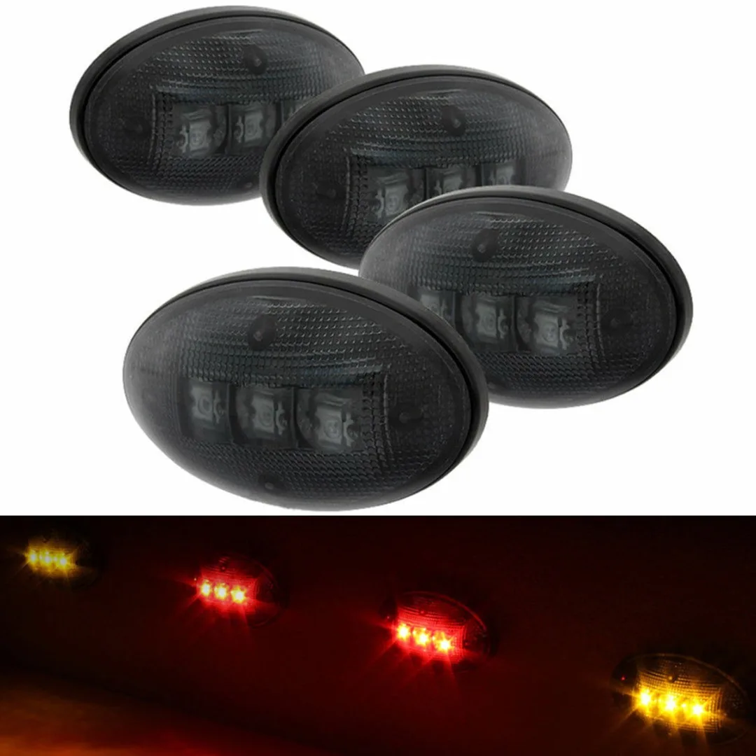 For Ford F350 1999-2010 4pcs Car Auto LED Fender Side Marker Lights Smoke Lens Red/Amber Color Superduty Pickup Truck Parts | Автомобили и