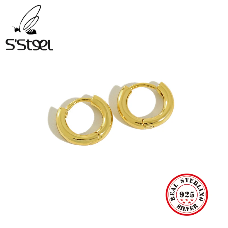 S'STEEL Korean Minimalist 925 Sterling Silver Geometry Hoop Earrings For Women Brincos Para As Mulheres Pendientes Plata Jewelry |