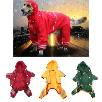 

New New 3 Colors 5 Size Pet Dog Puppy Cat Glisten Bar Hoody Waterproof Rain Raincoat Jacket Clothes