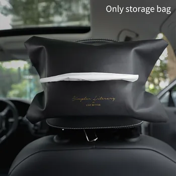 

Car Interior Tissue Bag For Sun Visor Wear Resistant Wall Hanging Home Decor Napkin Storage Vehicle Accessories PU Leather
