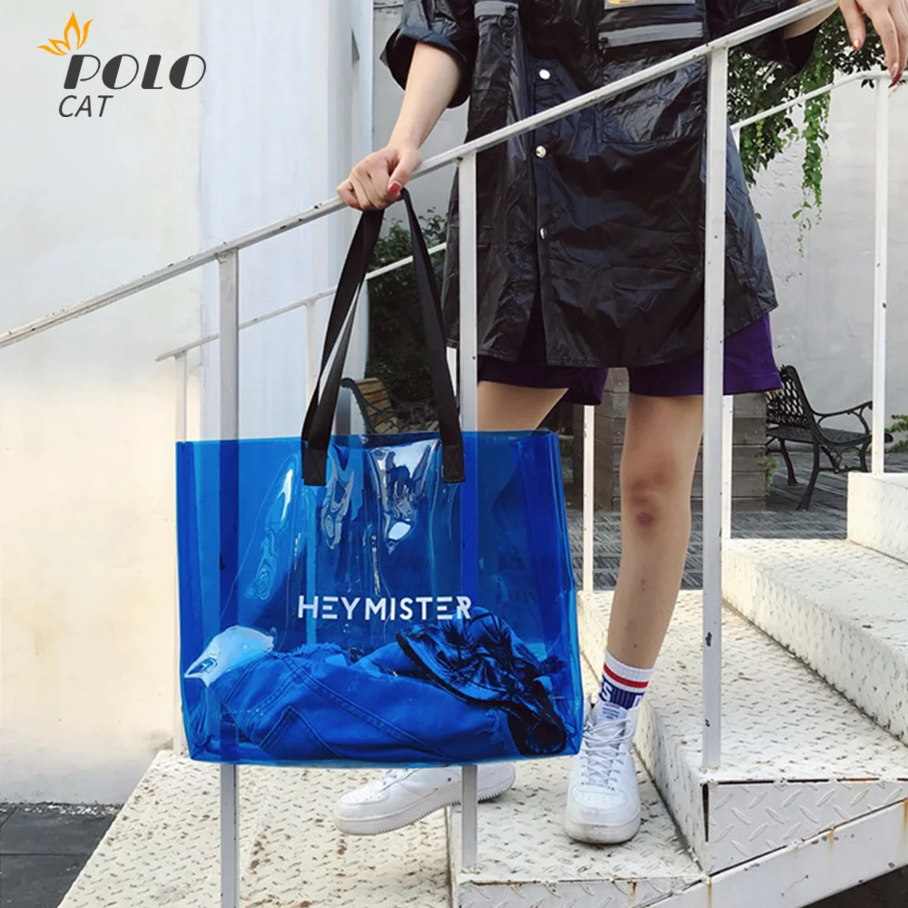 

2020 Fashion Lady Wild Transparent Candy Beach Bag Large Capacity Shoulder Bag Ladies Casual Outdoor Shoulder Bag Handbags Sac