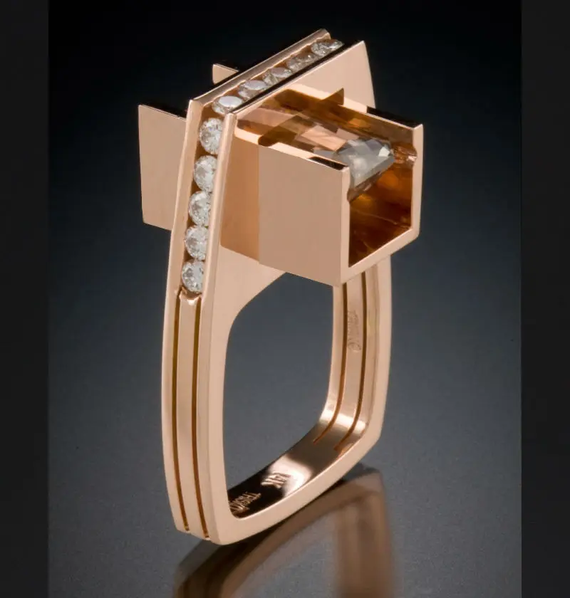 Стильный золотой цвет геометрический кольцо неправильной формы для Для женщин кубический циркониевая инкрустация современный хиппи палец Праздничная бижутерия с кольцами - Цвет основного камня: R1268