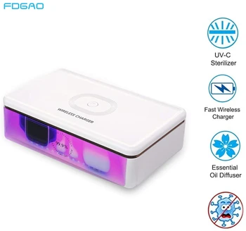 

15W Fast Wireless Charging Charger UV Cell Phone Sanitizer Sanitizing Box for iPhone 11 8 Samsung S20 S9 Disinfection Sterilizer