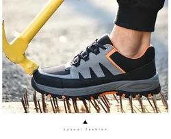 Homem/mulher trabalho sapatos de segurança anti instructure puncture tênis homem sapatos de trabalho botas de segurança homem leve