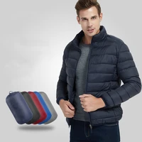 2021 Autumn Winter Stand Collar Cotton Coat Men's Trendy Fashion All-match Lightweight Warm Jacket Male Classic Brand Clothes
