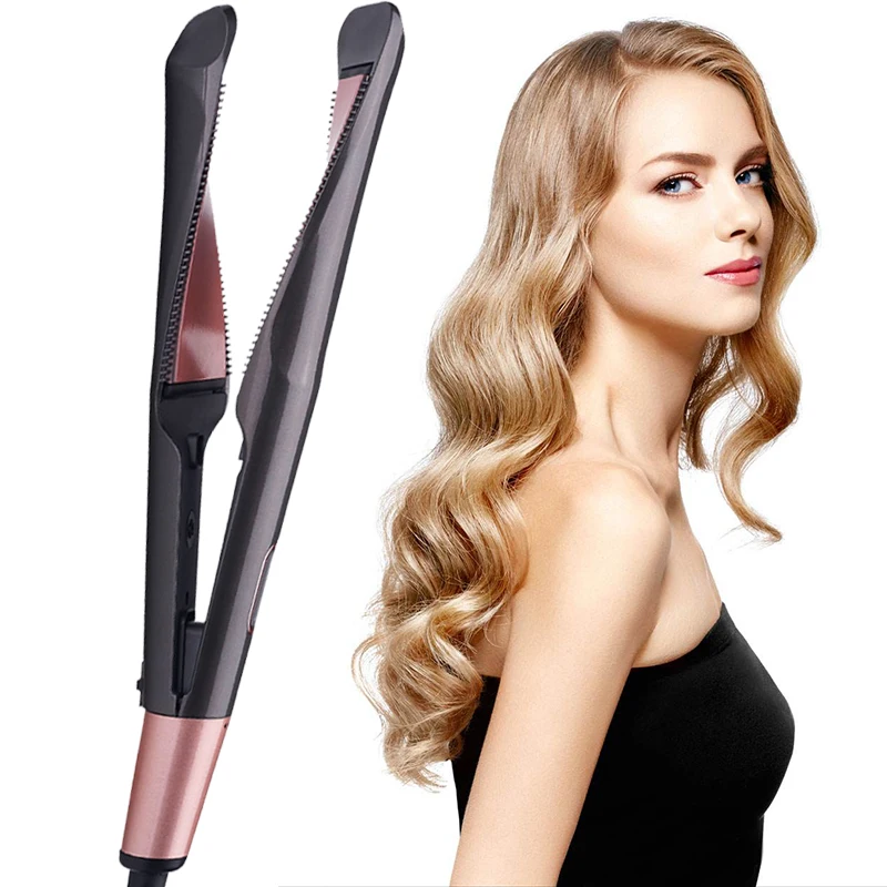 2 In 1 Twist Hair Curling Straightening Iron Hair Straightener Curler Flat Iron Clara Hair Stylist Hair Curlers Spiral