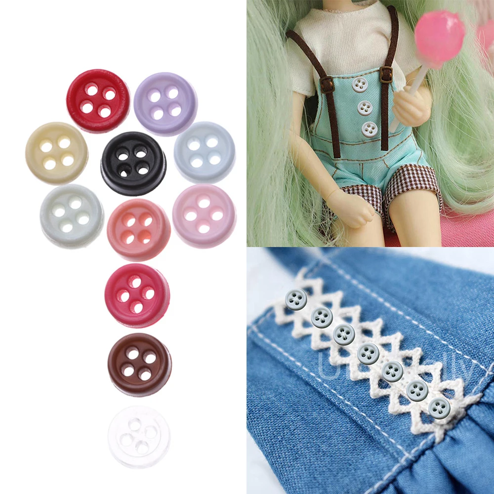 Mini Round Candy Color Buttons for Doll Clothes Sewing