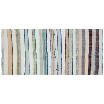 

Handmade Multicolor Vintage English Striped Rug Area Rug 145x310 Cm-4'9''X10'2''