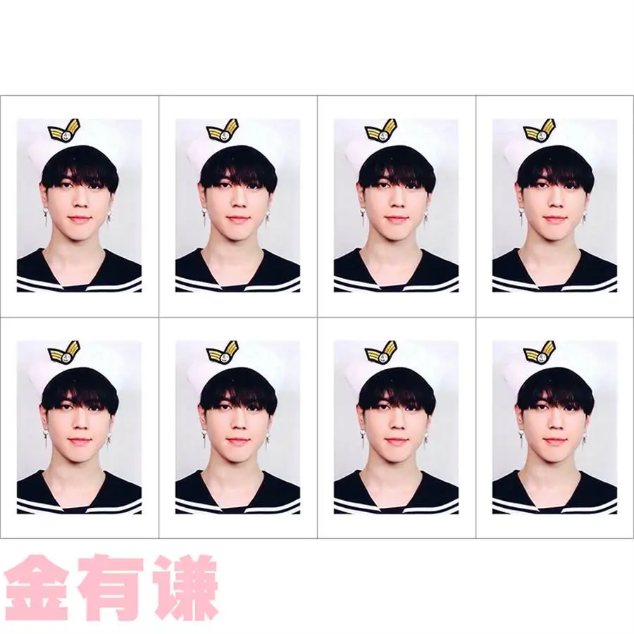 8pcs GOT7 Members Collective Cards Yugyeom Jackson School ID PhotoJB Jinyoung Uniform Photocard Kpop - Цвет: Yugyeom