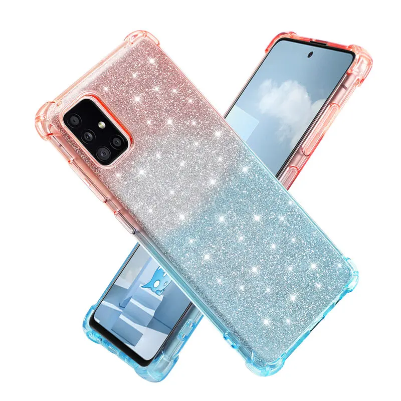 

Case For Samsung Galaxy A51 Silicon Shockproof Phone Case For Samsung A51 SM-A515F A515F A515 Fashion Glitter Protection Cover