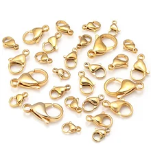 

30pcs/Lot Gold Plated Stainless Steel Lobster Clasps Jewelry Finding Clasp Hooks for Diy Necklace & Bracelet Chain Making