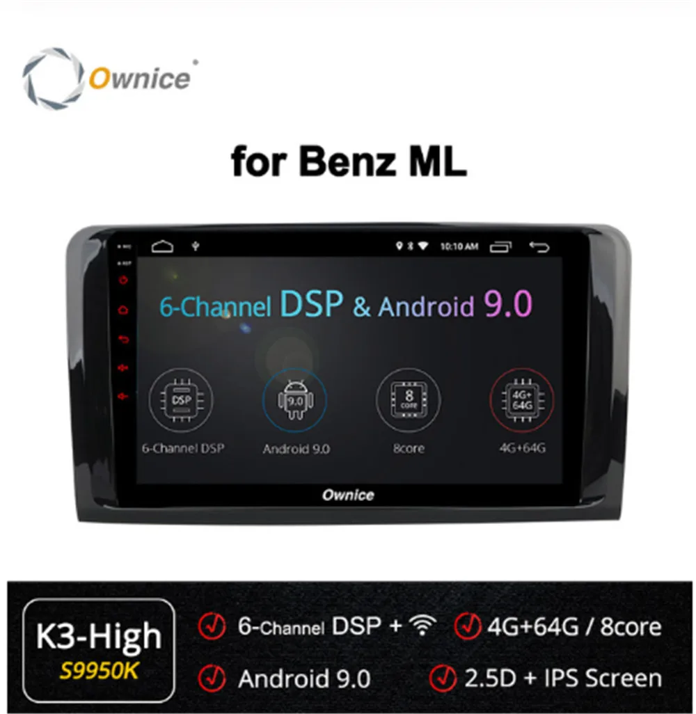 Ownice 9 дюймовый 8 ядерный Android 0 автомобильный DVD плеер ForMercedes Benz W209 W203 W168 M ML W163 W463 Viano