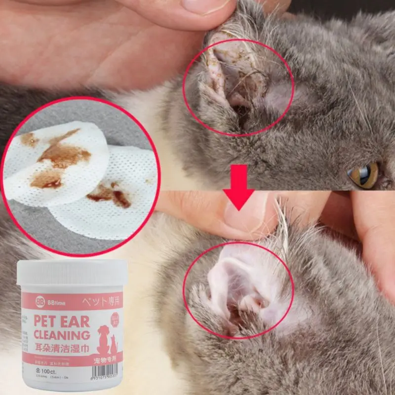 

New Pet Ear Cleaner Dogs Ears Stop Itching Gentle Cleaning Clean Wipes