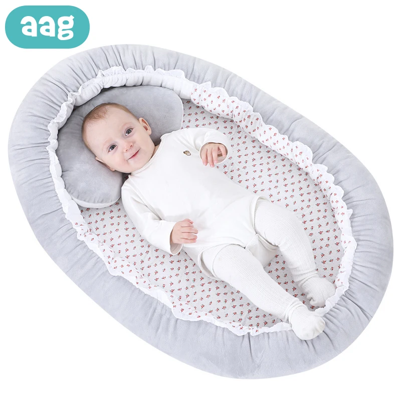 AAG портативная детская кроватка с подушкой Babynest Колыбель для ребенка младенческая дорожная кровать для новорожденного коврик для сна