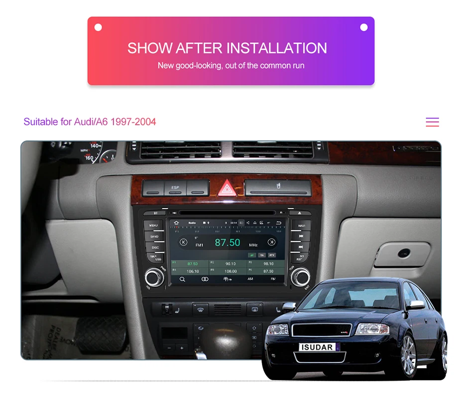 Cheap Android Bluetooth Autoradio Vehicle GPS Navigation for Audi A6 DSP Auto Radio 2 Din Touch Screen Car Multimedia Player Parktroni 0