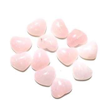 

10 Pieces Natural Stone Heart Shape Rose quartz Cabochon No Hole Beads for Making Jewelry DIY accessories Loose Beads