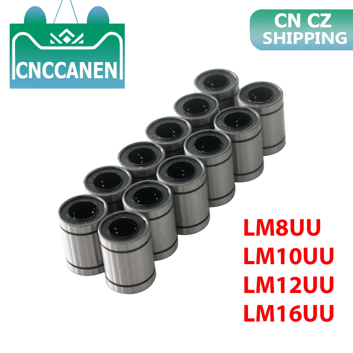LM8UU/LM12UU Linear Ball Bearing Bushings Motion Machinery For CNC 12Pcs 