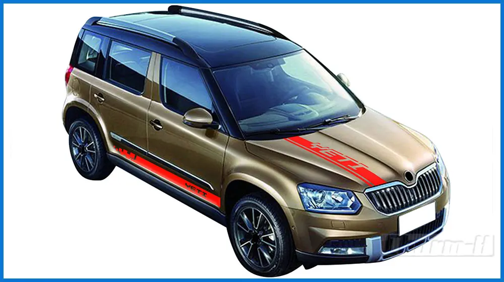 Racing Sport Car Styling Hood Engine Cover Decal Body Graphics Vinyl Side Stripes Skirt Sticker for Skoda Yeti Tuning Accessorie