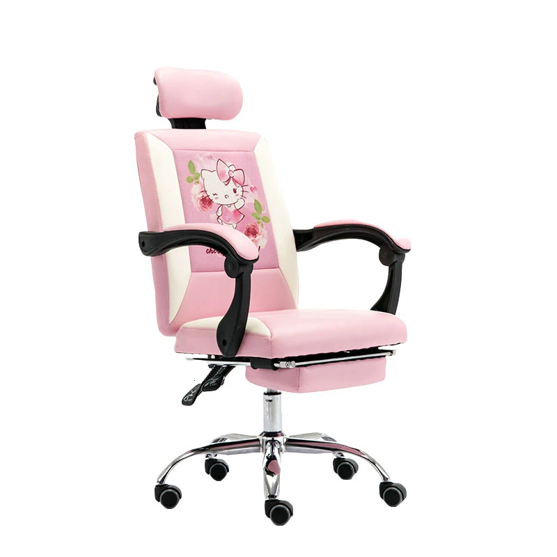 

Picture Can Be Customized Cute Girls Pink Computer Chair Office Work Chairs With Footrest Armrest Backrest Ergonomic Furniture