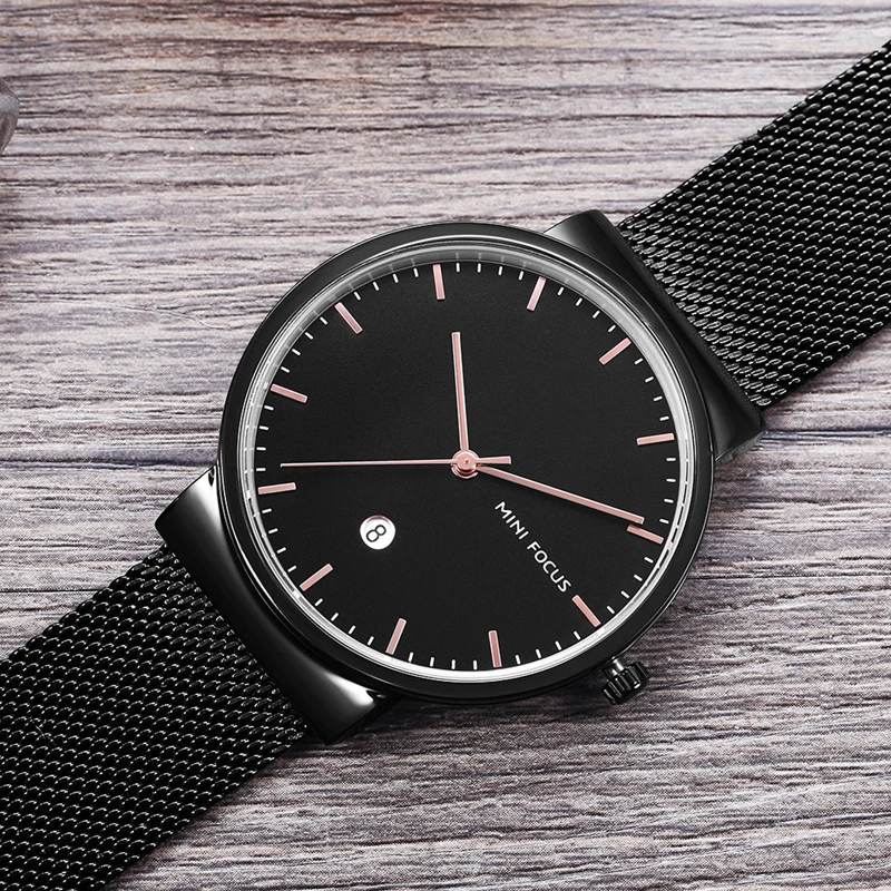MINIFOCUS водонепроницаемые мужские наручные часы Топ бренд из нержавеющей стали