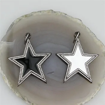 

29mm 5pcs/lot enamel cz star pendant,delicate zircon micro pave charm,diy star necklace/earring jewelry popular accessories
