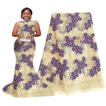 

Unique Asoebi Styles Lace Nigerian Women Outfit Lace Fabric Embroidery Wedding Dress Fabric With Stones