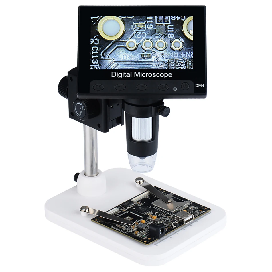 

1000X digital microscope electronic video microscope 4.3 inch HD LCD soldering USB microscope phone repair Magnifier + metal sta