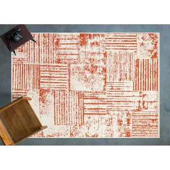

Apex Iona 3 'x 5' Chenille Beige/Red Runner Rug