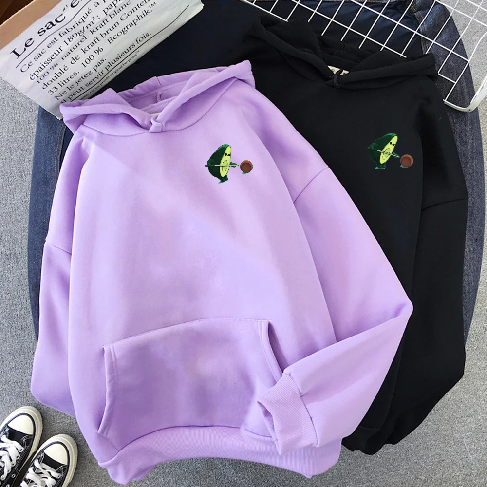 Осенне зимнее пальто Hoddie для женщин 2019 толстовки с принтом фруктов авокадо