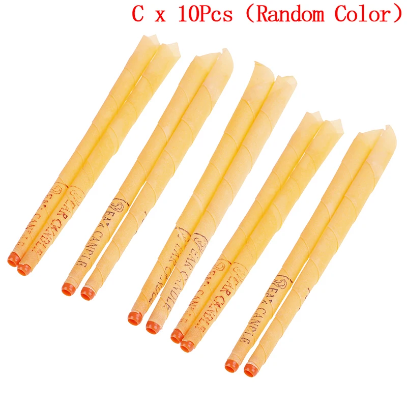 10PCS 10 шт., очищающая Свеча для ушей, натуральный подсвечивающий ушной воск для удаления и лечения, очиститель для ушей, индийский ароматизатор, Ушная свеча - Цвет: 10PCS