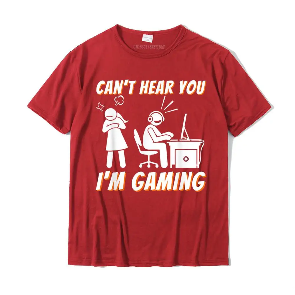 Oversized Design Funny T Shirts Crew Neck Cotton Men Tops Shirts Short Sleeve Thanksgiving Day Funny Tops & Tees Can't Hear You I'm Gaming - Funny Video Game Gamer Humor T-Shirt__MZ22670 red