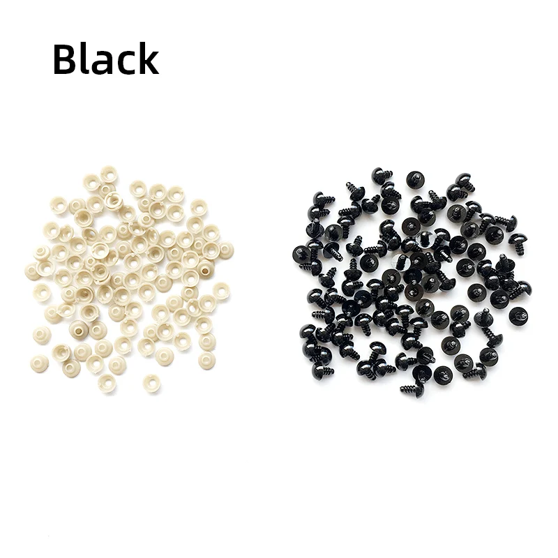 100pcs 8/10/12/mm Mix Color Plastic Safety Eyes Crafts Animal Bear DIY Dolls Puppet Accessories Stuffed Toys with Washer 14