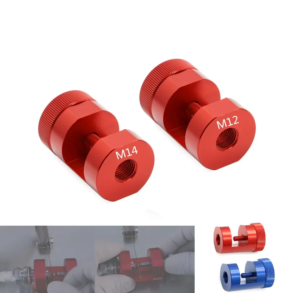 

High Quality Universal 14mm M14 12MM M12 Engine Spark Plug Gap Tool Gapper Gapping Sparkplug Caliper CNC Aluminum Blue Red