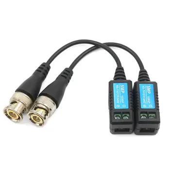 

1 Pairs Coax Camera CCTV Passive BNC Video Balun to UTP Transceiver Connector Twisted Cable For 5MP CCTV Camera