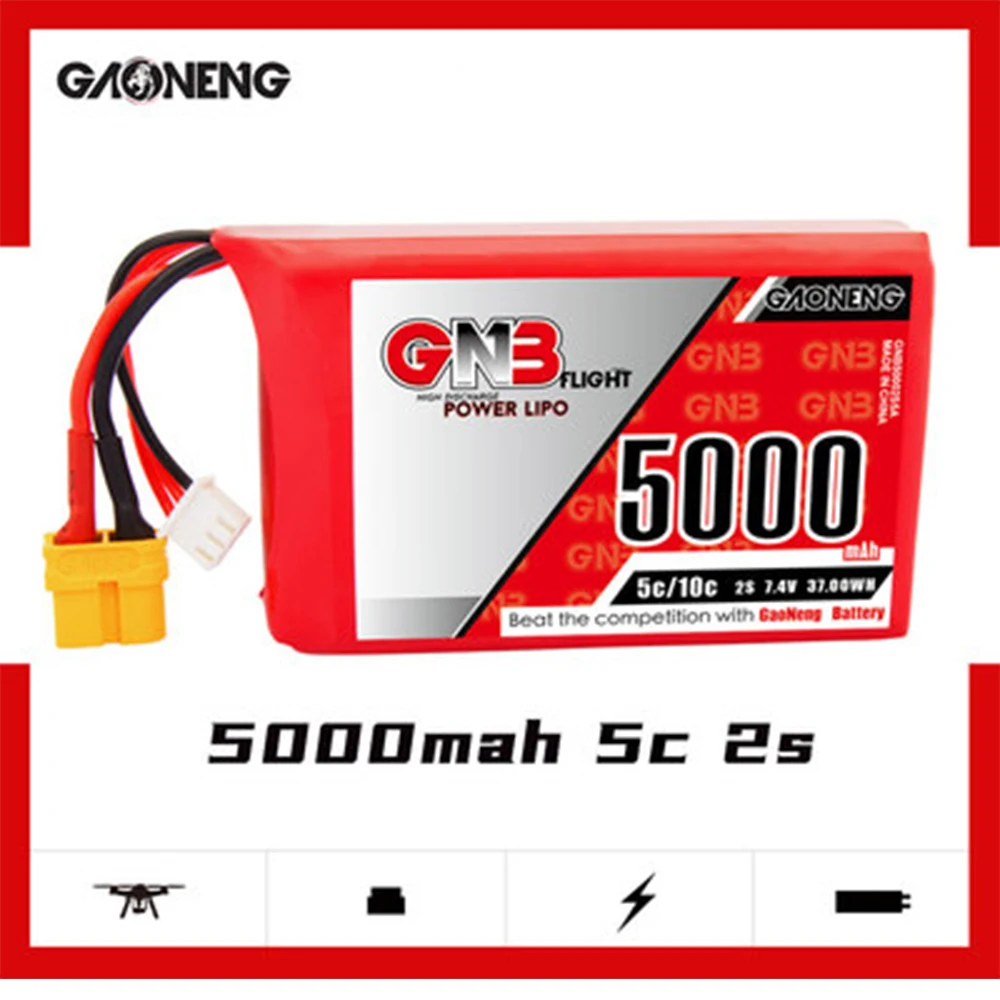 NEW GAONENG 5000mAh 2S 7.4v 5C Radiomaster TX16S Remote Control Large Capacity Battery|Parts & Accessories| - AliExpress