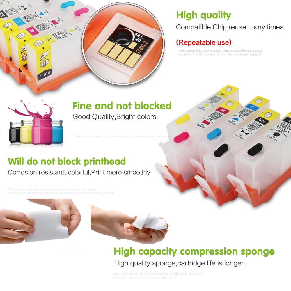 HP 862 Refillable Ink Cartridges Empty 