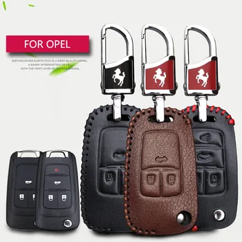 

Genuine Leather Car Key Cover Case For Opel Vivaro Astra H K J J gtc Insignia Corsa B D Meriva B Key Ring Fob Accessories