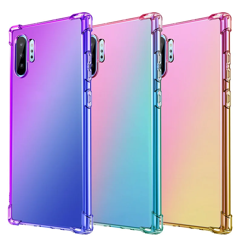 Подходит для samsung Note 10pro Чехол для мобильного телефона Note10 градиентный цвет четыре угла ударопрочный защитный чехол