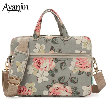 

Canvas Printing Notebook Bag 13.3 14 15 16 Handbag For Huawei Xiaomi Apple HP Macbook Air 13 Case Fashion Shoulder Bag For Women