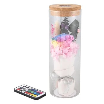 

Eternal Life Rose Glowing Wishing Bottle Christmas Gift Valentine Gift Creative Glowing Rose