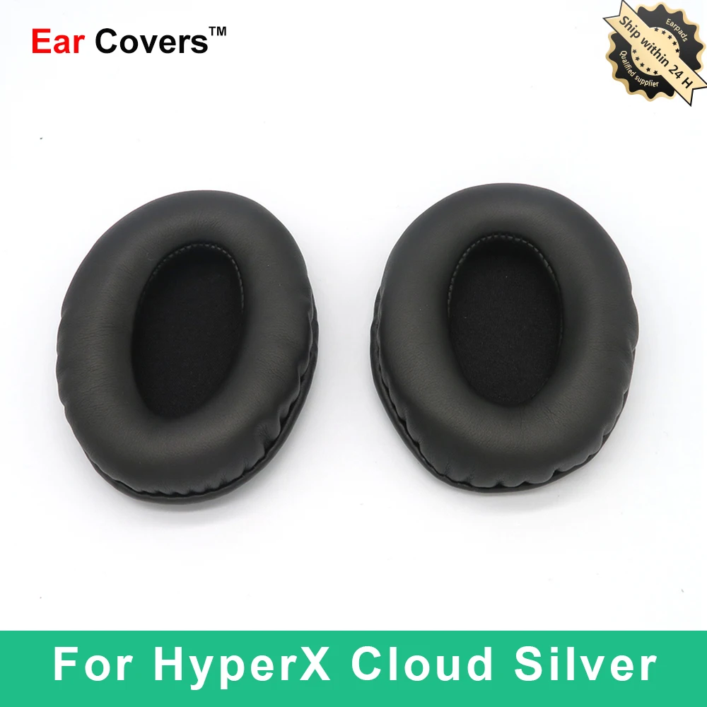 

Амбушюры для HyperX Cloud, серебристые накладки для наушников, сменные амбушюры для гарнитуры, амбушюры из искусственной кожи поролоном