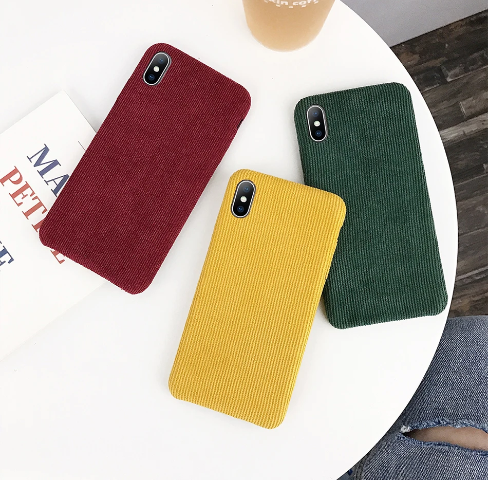 USLION вельветовый тканевый текстурный чехол для телефона для iPhone 11 Pro X XR XS Max чехол s для iPhone 7 8 6 6s Plus теплый жесткий чехол из поликарбоната