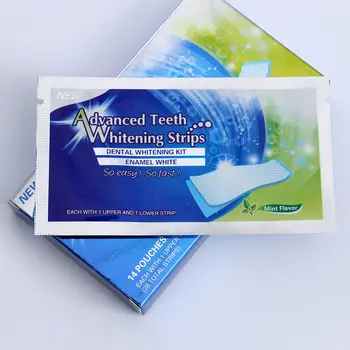 

Non peroxide teeth whitening strips 28pcs/14pairs in one box professional effect tooth whitener dental care