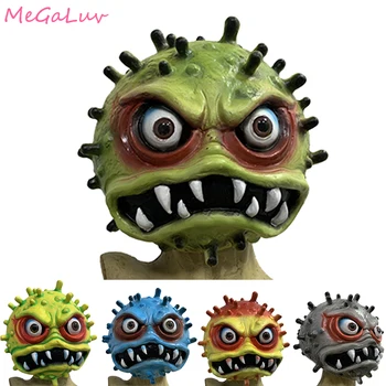 

Scary Bacterium Shape Propaganda Latex Mask Halloween Props Home Masquerade Teaching Aid School Bar Funny Party Dress Up