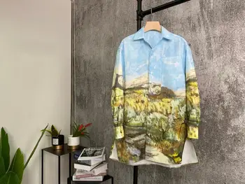 

2020 summer prints women loose shirt blouse for ladies fashion cotton shirt gdnz 5.03