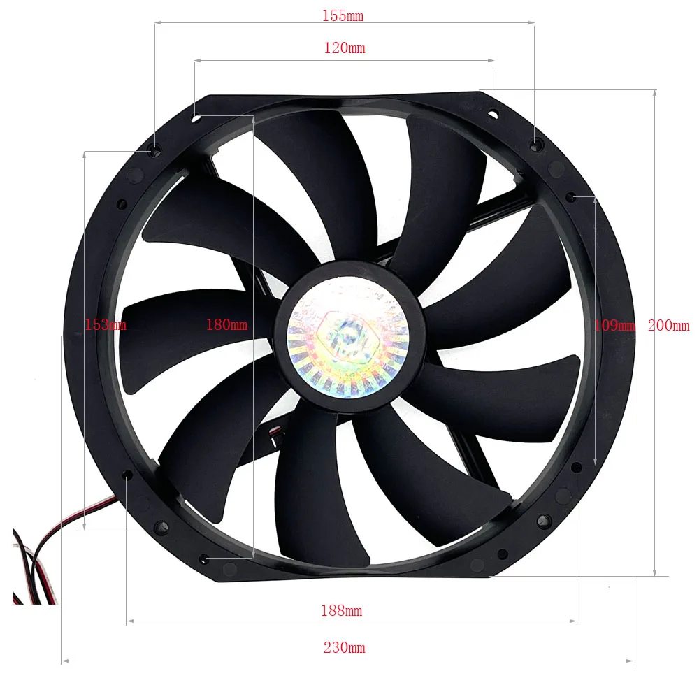 Ventilador Novo do Computador do Fluxo de ar do Tamanho Grande 230 mm 23cm 12v Mudo de Refrigeração de Baixo Nível de Ruído 230x200x30 mm A2303007cb3mn-f1 Df23012seln Ventiladores e resfriadores - Imagem 2